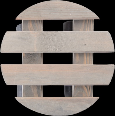 Carro Porta Macetas Madera Redondo S